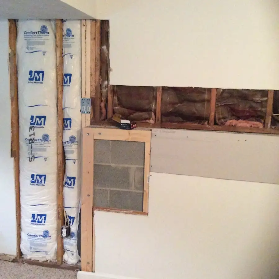 Wall insulation replacement during Odor Removal & Deodorization in Huntington